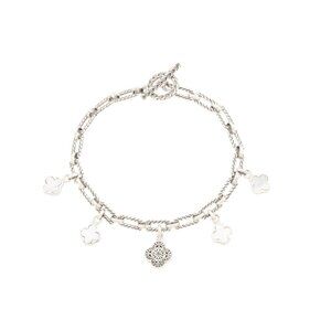 ANNIKA WITT Silver Made In Bali Sterling Silver Clover Mother Of Pearl Bracelet